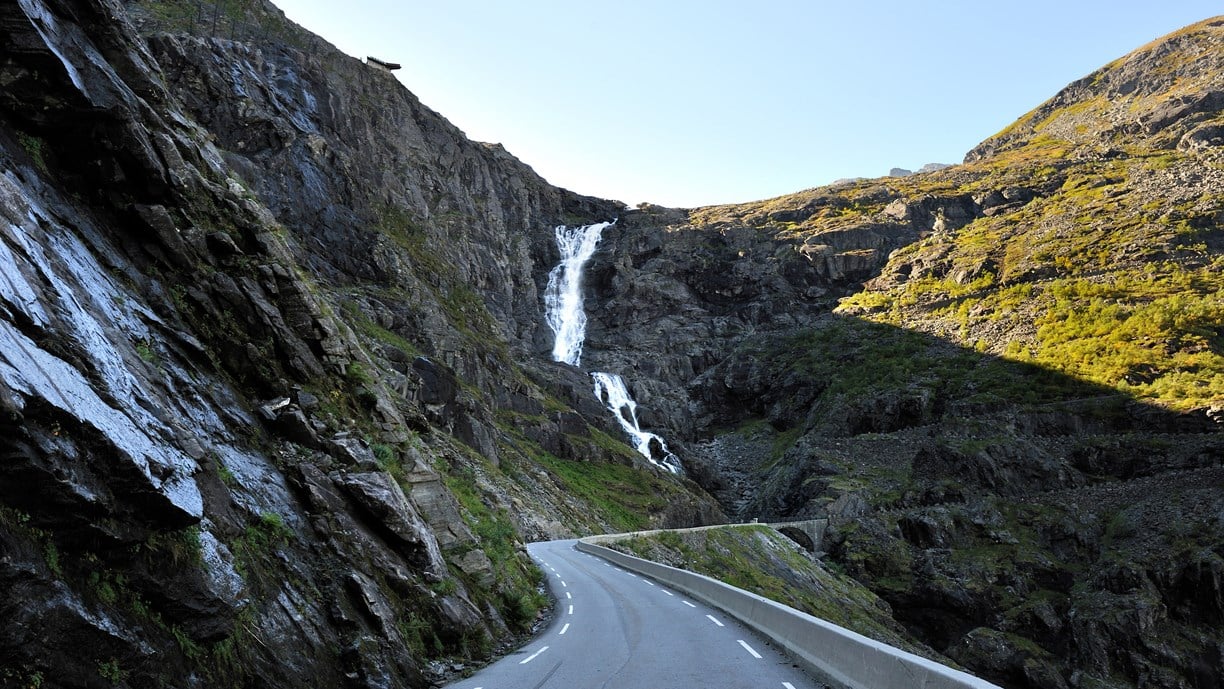 Trollstigvegen, Stigfossen. Norwegian Scenic Route Geiranger - Trollstigen.