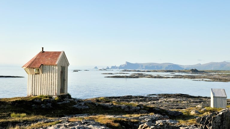 Børvågen. Norwegische Landschaftsroute Andøya.
