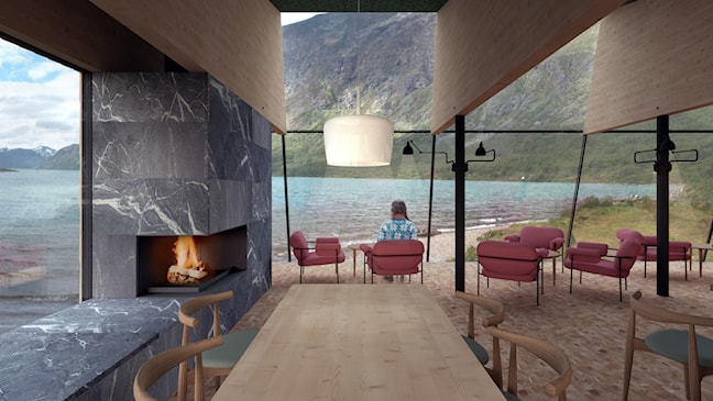 Gjendeosen. Illustration: Knut Hjeltnes Sivilarkitekter MNAL