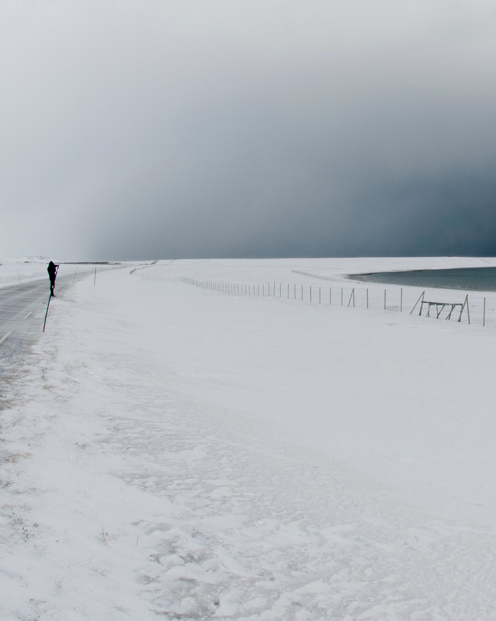 Vinter i Varanger, E 75 mellom Komagvær og Kiberg. Foto: Øyvind Antonsen