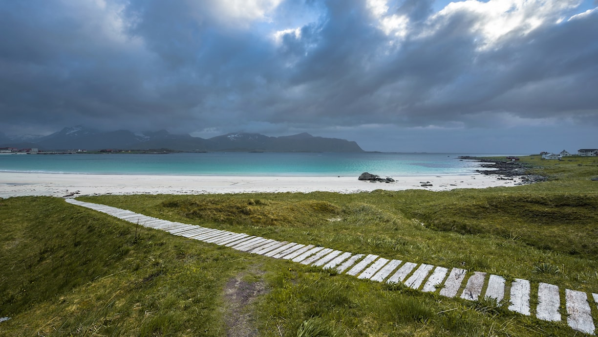 Rambergstranda. Norwegian Scenic Route Lofoten.