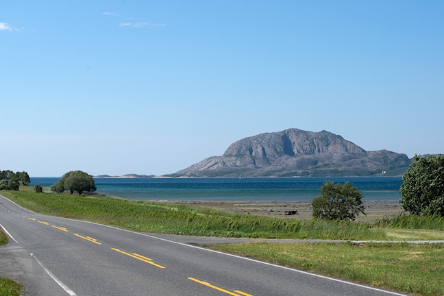 Torghatten, the mountain towers as a special attraction on the coast of Helgeland. 
