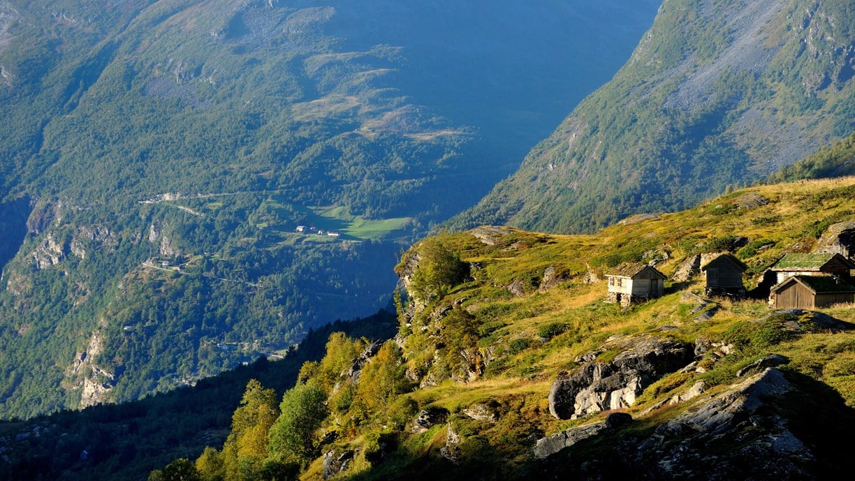 Kvanndalssætra. Norwegische Landschaftsroute Geiranger - Trollstigen.