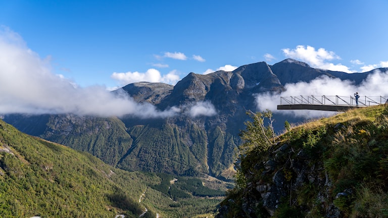 The viewing platform Utsikten, high above the valley.