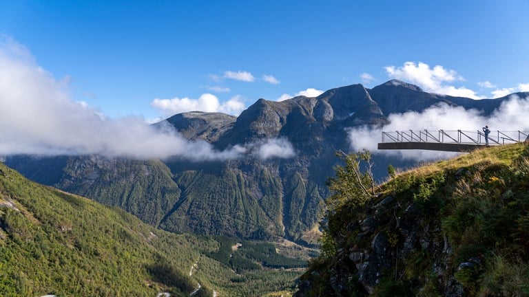 The viewing platform Utsikten, high above the valley.