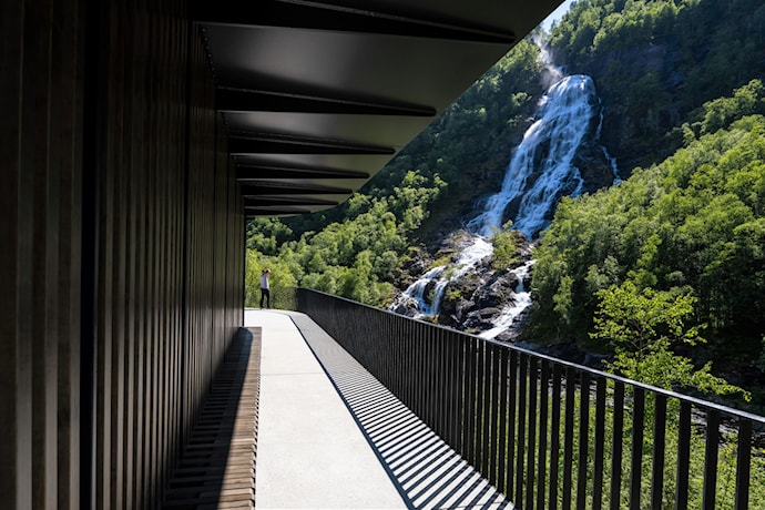 Flesefossen rest area, Norwegian Scenic Route Ryfylke.