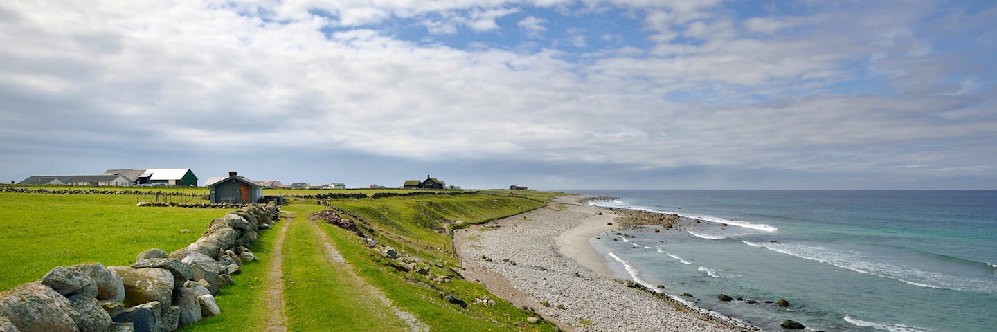 Jæren with its long beaches and stone fences.